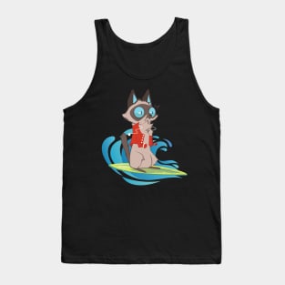 Funny Surfing Cat Tank Top